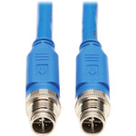 Tripp Lite NM12-6A1-03M-BL M12 X-Cat6a 10G F/UTP CMR-LP Shielded Ethernet Cable (M/M), IP68, PoE, Blue, 3 m (9.8 ft.)