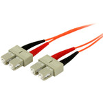 StarTech 50FIBPSCSC2 2m Fiber Optic Cable - Multimode Duplex 50/125 - OFNP Plenum - SC/SC - OM2 - SC to SC Fiber Patch Cable