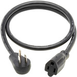 Tripp Lite Power Extension Cord Right-Angle 5-15P to 5-15R 13A 120V 16 AWG 3 ft. (0.91 m) Black