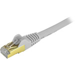 StarTech C6ASPAT2GR 2ft CAT6a Ethernet Cable - 10 Gigabit Category 6a Shielded Snagless 100W PoE Patch Cord - 10GbE Gray UL Certified Wiring/TIA