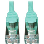 Tripp Lite N262-S10-AQ Cat6a 10G Snagless Shielded Slim STP Ethernet Cable (RJ45 M/M), PoE, Aqua, 10 ft. (3.1 m)