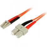 StarTech 50FIBLCSC1 1m Fiber Optic Cable - Multimode Duplex 50/125 - LSZH - LC/SC - OM2 - LC to SC Fiber Patch Cable