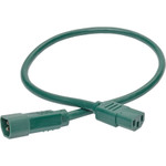 Tripp Lite Heavy-Duty PDU Power Cord C13 to C14 15A 250V 14 AWG 2 ft. (0.61 m) Green