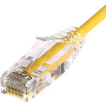 UNC CS6A-01F-YLW Clearfit Slim Cat6A 28AWG Patch Cable, Snagless, Yellow, 1ft