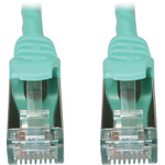 Tripp Lite N262-S03-AQ Cat6a 10G Snagless Shielded Slim STP Ethernet Cable (RJ45 M/M), PoE, Aqua, 3 ft. (0.9 m)