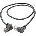 Tripp Lite N201-SR2-BK Right-Angle Cat6 Gigabit Snagless Molded Slim UTP Ethernet Cable (RJ45 M/M) Black 2 ft. (0.61 m)