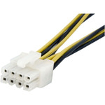 StarTech.com 6in 4 Pin to 8 Pin EPS Power Adapter with LP4 - F/M