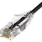 UNC CS6A-07F-BLK Clearfit Slim Cat6A 28AWG Patch Cable, Snagless, Black, 7ft