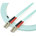 StarTech A50FBLCLC2 2m Fiber Optic Cable - 10 Gb Aqua - Multimode Duplex 50/125 - LSZH - LC/LC - OM3 - LC to LC Fiber Patch Cable