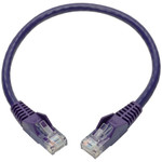 Tripp Lite N201-001-PU Cat6 Gigabit Snagless Molded (UTP) Ethernet Cable (RJ45 M/M) PoE Purple 1 ft. (0.31 m)