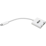 Tripp Lite U444-06N-H4K6WC USB-C to HDMI Adapter (M/F) 4K 60 Hz 60W PD Charging HDCP 2.2 White