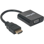 Manhattan 151467 HDMI Male to VGA Female Converter with Optional USB Micro-B Power Port - Retail Bag