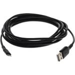 AddOn USB2LGT3MB 10ft (3m) USB-A 2.0 Male to Lightning Male Sync and Charge Black Cable