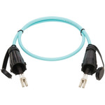 Tripp Lite N820-01M-IND 10Gb Rigid Industrial Duplex Multimode 50/125 OM3 Fiber Patch Cable (LC/LC) IP68 Aqua 1 m (3 ft.)