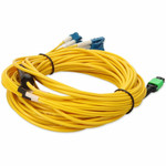 AddOn ADD-MPO-6LC5M9SMF 5m MPO (Female) to 6xLC (Male) 12-Strand Yellow OS2 Duplex OFNR (Riser-Rated) Fiber Fanout Cable