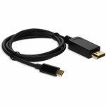 AddOn USBC2DPMM6F 6ft USB 3.1 (C) Male to DisplayPort Male Black Cable