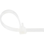 StarTech 6"(15cm) Reusable Cable Ties - 1-3/8"(35mm) Dia. 50lb(22Kg) Tensile Strength - Nylon - In/Outdoor - UL Listed - 100 Pack - White