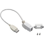 Tripp Lite U060-001-KPA-WH USB 2.0 All-in-One Keystone/Panel Mount Coupler Cable (F/F) Angled Connector White 1 ft. (0.31 m)