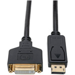 Tripp Lite P134-001-GC DisplayPort to DVI Adapter Video Converter Black (M/F) 1 ft. (0.31 m)