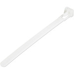 StarTech 5"(12cm) Reusable Cable Ties - 1-1/8"(30mm) Dia. 50lb(22Kg) Tensile Strength - Nylon - In/Outdoor - UL Listed - 100 Pack - White