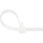 StarTech 5"(12cm) Reusable Cable Ties - 1-1/8"(30mm) Dia. 50lb(22Kg) Tensile Strength - Nylon - In/Outdoor - UL Listed - 100 Pack - White