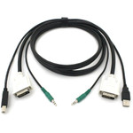 Black Box SKVMCBL-DVI-06 DVI KVM Cable - USB A-B, 3.5mm Audio, 6-ft. (1.8-m)