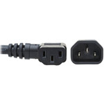 Tripp Lite Power Extension Cord Left-Angle C13 to C14 PDU Style 10A 250V 18 AWG 2 ft. (0.61 m) Black