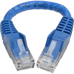 Tripp Lite N201-06N-BL Cat6 Gigabit Snagless Molded (UTP) Ethernet Cable (RJ45 M/M) PoE Blue 6-in. (15.24 cm)