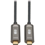 Tripp Lite U420F-15M-V USB-C to USB-C Plenum-Rated Fiber Active Optical Cable (AOC) 4K 60 Hz HDR 4:4:4 M/M Black 15 m (49 ft.)