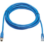 Tripp Lite NM12-602-05M-BL M12 X-Cat6 1G UTP CMR-LP Ethernet Cable (M12 M/RJ45 M) IP68 PoE Blue 5 m (16.4 ft.)