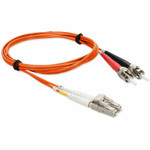 AddOn ADD-ST-LC-2M5OM3-OE 2m LC (Male) to ST (Male) Orange OM3 Duplex Plenum-Rated Fiber Patch Cable