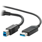 Vaddio 440-1015-015 49ft USB 3.2 B to USB A Cable - USB 3.2 Gen 2 to USB A - Active Optical Cable - Plenum Rated - Black