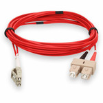 AddOn ADD-SC-LC-3M6MMFLZ-RD-TAA 3m SC (Male) to LC (Male) Red OM1 TAA Compliant Duplex LSZH Fiber Patch Cable