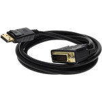 AddOn DISPORT2DVI6F-5PK 5PK 6ft DisplayPort 1.2 Male to DVI-D Dual Link (24+1 pin) Male Black Cables Which Requires DP++ For Resolution Up to 2560x1600 (WQXGA)