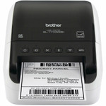 Brother QL-1110NWBC Desktop Direct Thermal Printer - Monochrome - Label Print - Ethernet - USB - Bluetooth - White, Glossy Black