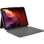 Logitech Rugged Folio Rugged Keyboard/Cover Case (Folio) for 10.9" Apple, Logitech iPad (10th Generation) Tablet - Graphite