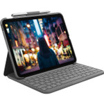 Logitech Slim Folio Carrying Case for 10.9" Apple, Logitech iPad (10th Generation) Tablet - Oxford Gray