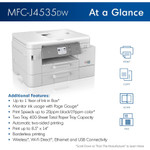 Brother INKvestment Tank MFC-J4535DW Inkjet Multifunction Printer-Color-Copier/Fax/Scanner-4800x1200 dpi Print-Automatic Duplex Print-30000 Pages-400 sheets Input-Color Flatbed Scanner-2400 dpi Optical Scan-Color Fax-Wireless LAN-Apple AirPrint