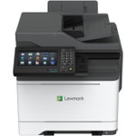 Lexmark CX625adhe Laser Multifunction Printer-Color-Copier/Fax/Scanner-40 ppm Mono/Color Print-2400x600 Print-Automatic Duplex Print-100000 Pages Monthly-251 sheets Input-Color Scanner-1200 Optical Scan-Color Fax-Gigabit Ethernet