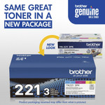 Brother TN221 Original Standard Yield Laser Toner Cartridge - Multi-pack - Cyan, Magenta, Yellow - 3 / Box