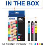 Epson&reg; 812 DuraBrite&reg; Ultra Cyan, Magenta, Yellow Ink Cartridges, Pack Of 3, T812520-S