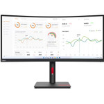 Lenovo ThinkVision T34w-30 34" Class Webcam UW-QHD Curved Screen LED Monitor - 21:9 - Raven Black