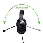 AVID Products AE-55 USB Audio Headset with 270 Degree Rotating Adjustable Boom Microphone - Black