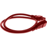 AddOn Power Cord - 15ft - C14 Male to C15 Female - 14AWG - 100-250V at 15A - Red