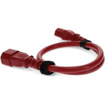 AddOn Power Cord - 2ft - C13 to C14 (Locking) - 18AWG - 10A 100-250V - Red