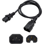 AddOn Power Cord - 8ft - C14 Male to C15 Female - 14AWG - 100-250V at 15A - Black