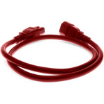 AddOn Power Cord - 6ft - C14 Male to C15 Female - 14AWG - 100-250V at 15A - Red