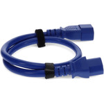 AddOn Power Cord - 1ft - C13 Female to C14 Male - 18AWG - 100-250V at 10A - Blue