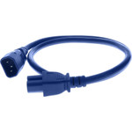 AddOn Power Cord - 7ft - C14 Male to C15 Female - 14AWG - 100-250V at 15A - Blue
