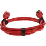 AddOn Power Cord - 4ft C13 (Locking) Female to C14 (Locking) Male - 14AWG - 100-250V at 15A - Red